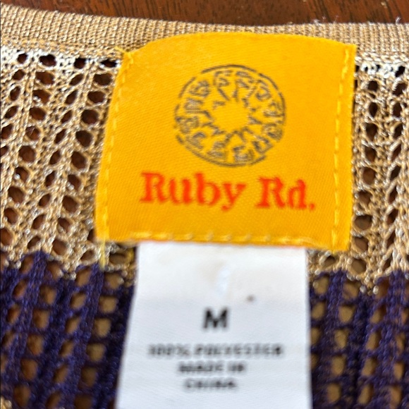 Ruby Rd Striped Multicolor Open-Front Cover up Size M EUC - Picture 5 of 5